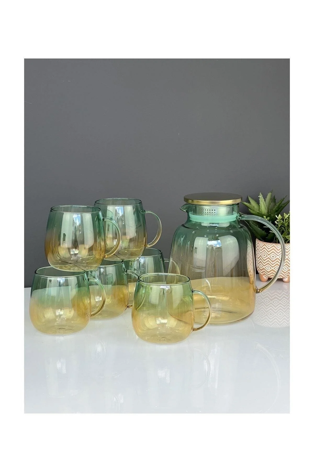 پارچ و تنگ لوکس BOHEMIA 7 قطعه جام بوروسیلیکاتیک مجموعه کوزه AROW