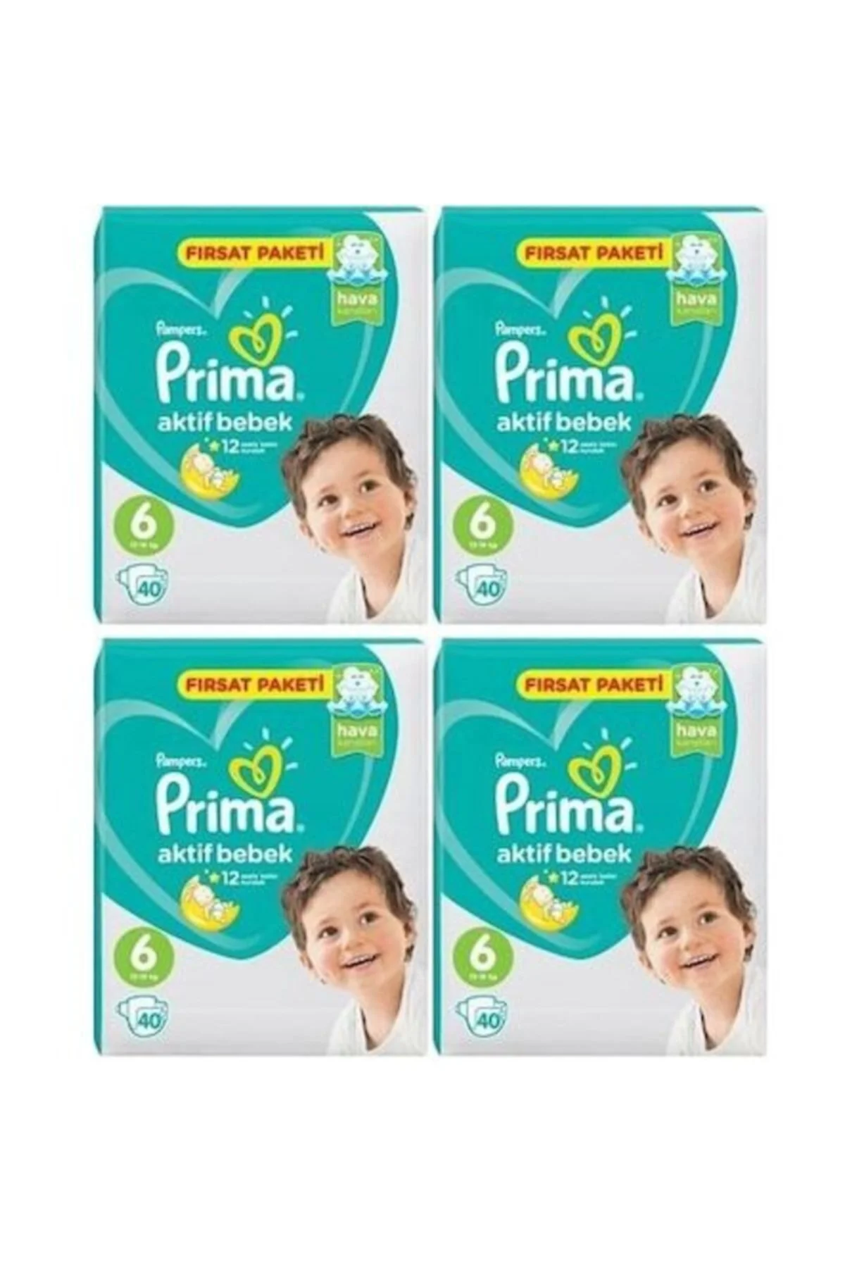پوشک بچه بسته فرصت کودک فعال شماره 6 13 18 کیلوگرم 40X4 160 عدد اورجینال Prima