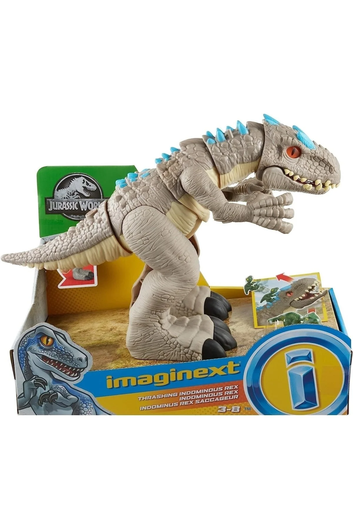 اسباب بازی های فیگور شخصیت JURASSIC WORLD INDOMINUS REX GMR16 ایمجینکس Imaginext