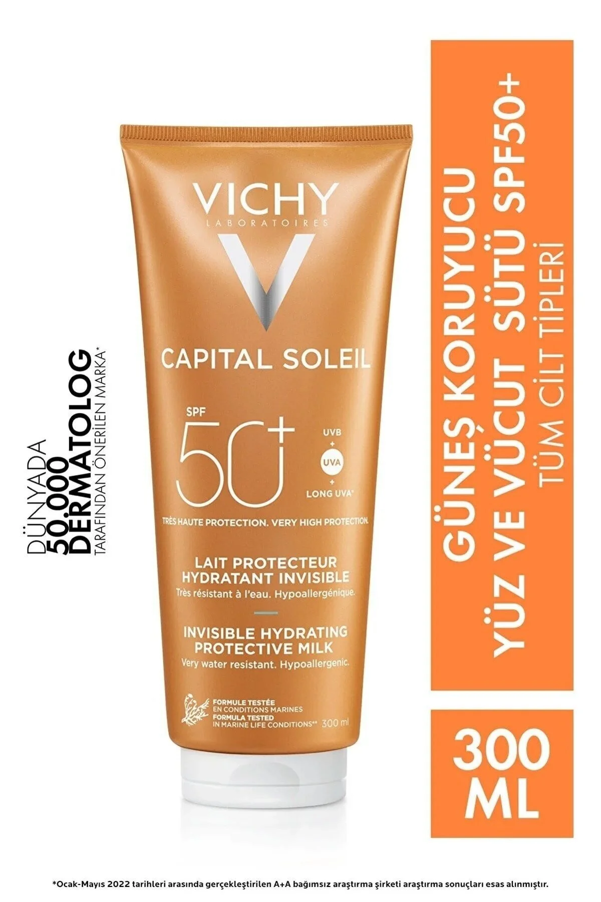 Vichy لوسیون ضدآفتاب SPF 50+ مرطوب کننده برای پوست حساس
