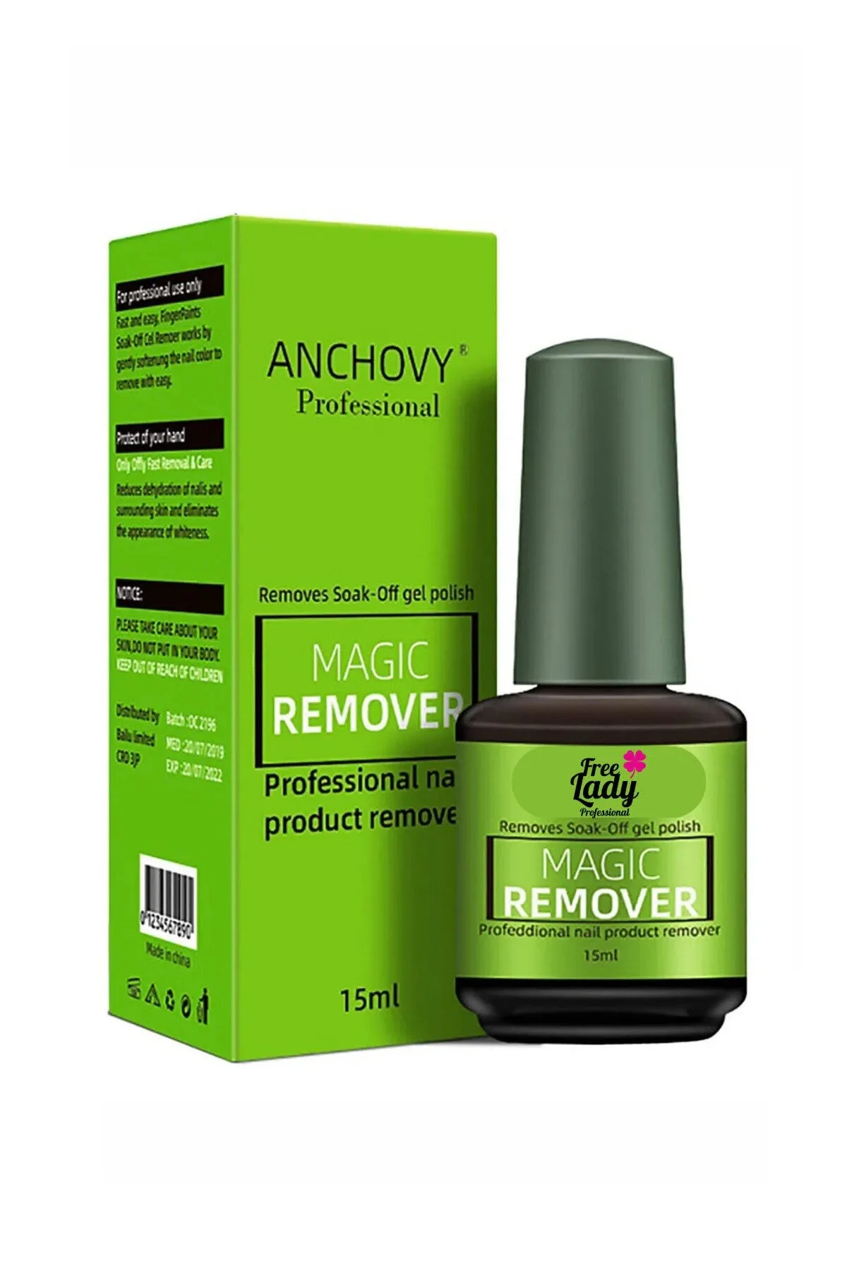 پاک کننده لاک ناخن مدل Magic Remover حجم 15 میلی لیتر FREELADY