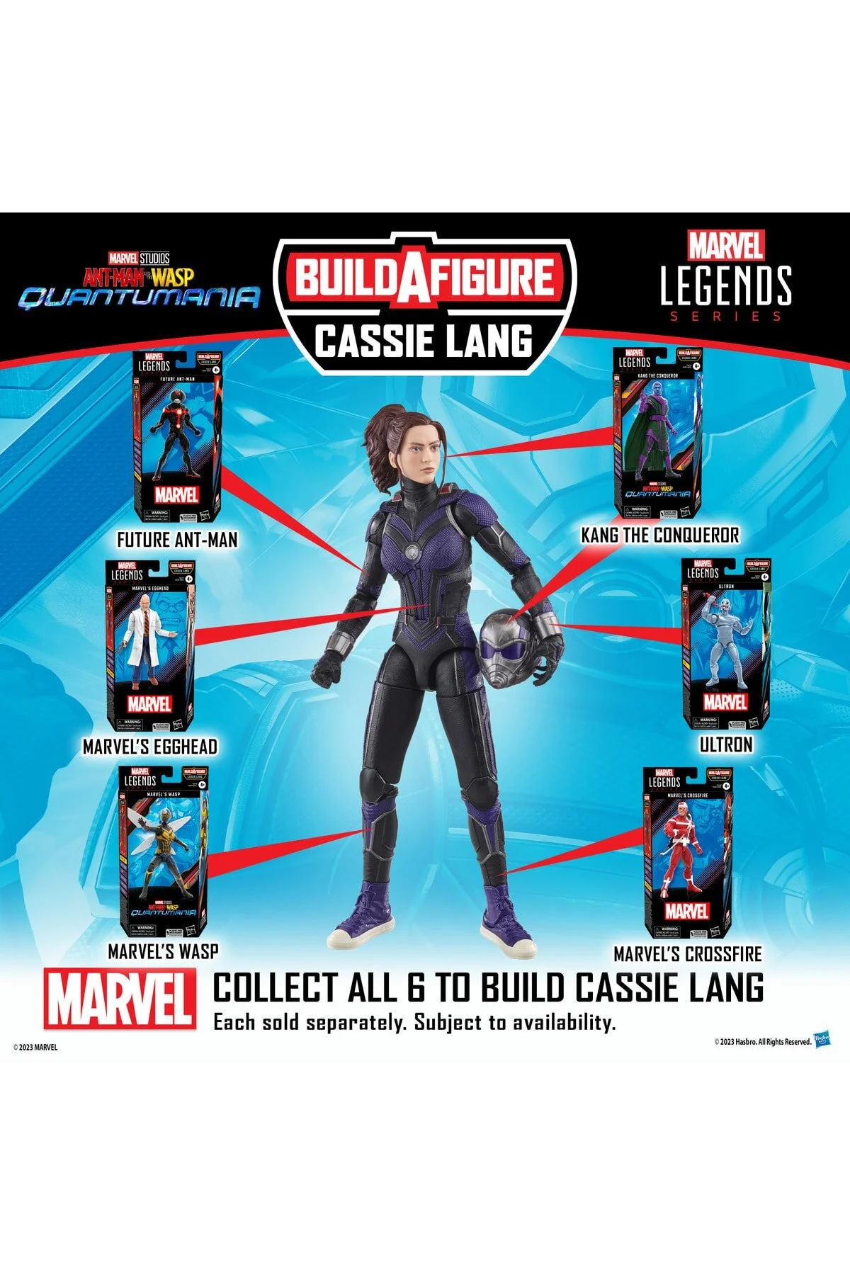 فیگور مورچه و Wasp: Legends Marvel Quantumania Marvel's Crossfire Cassie Lang Baf Hasbro