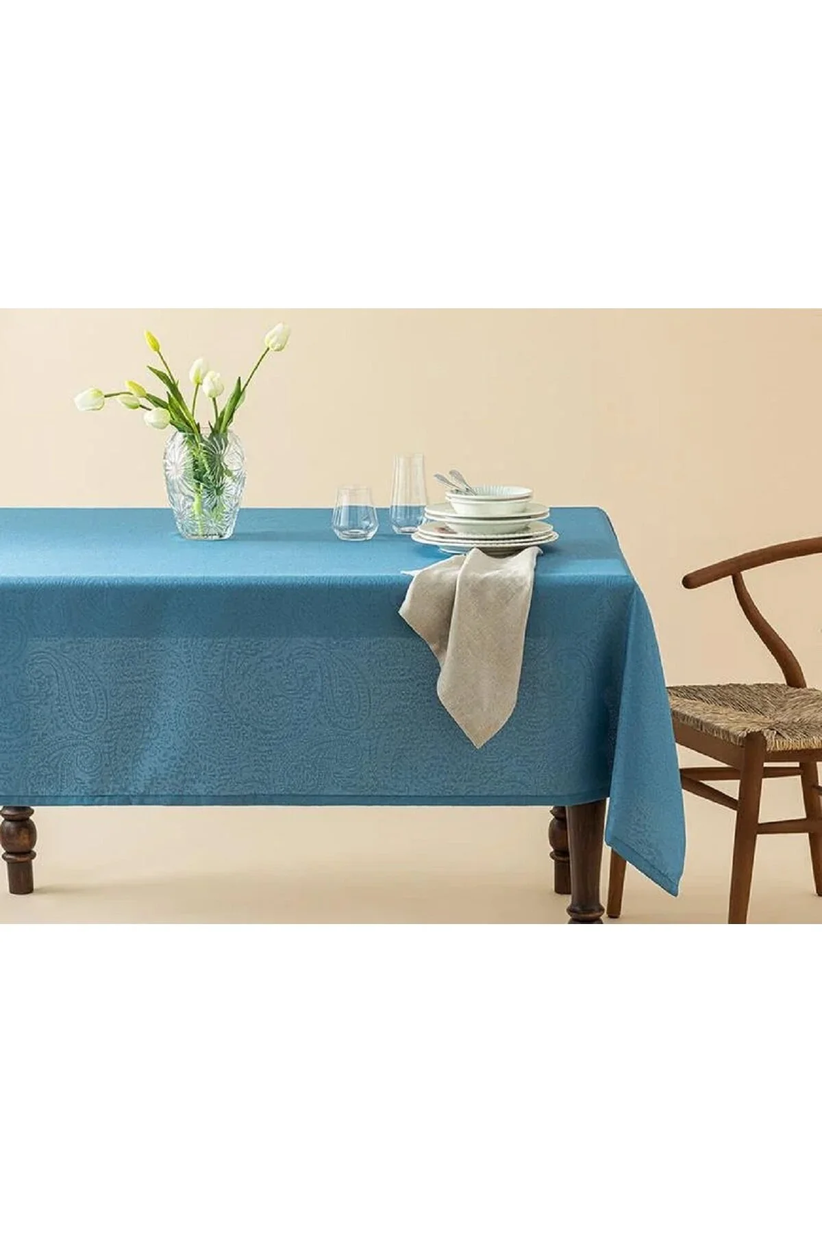 رومیزی سفره میز NELDA 100X140 سانتی متر آبی انگلیش هوم English Home