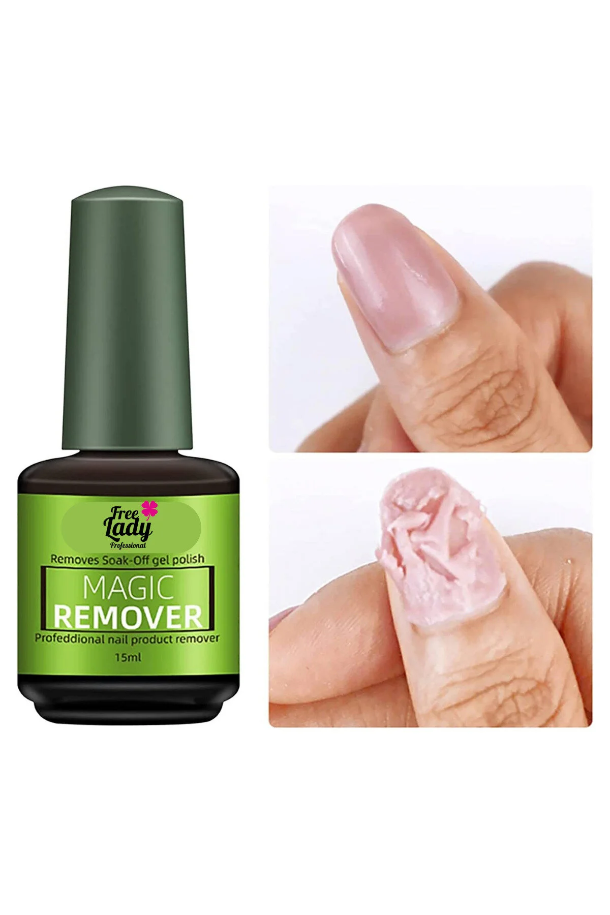 پاک کننده لاک ناخن مدل Magic Remover حجم 15 میلی لیتر FREELADY