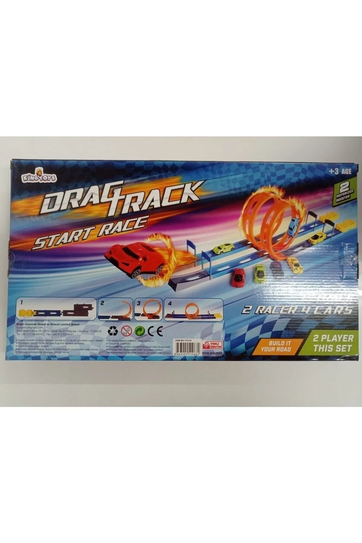 ماشین اسباب بازی DRAG TRACK LAUNCH RAMP مارپیچی پرش آکروباتیک Engin Oyuncak