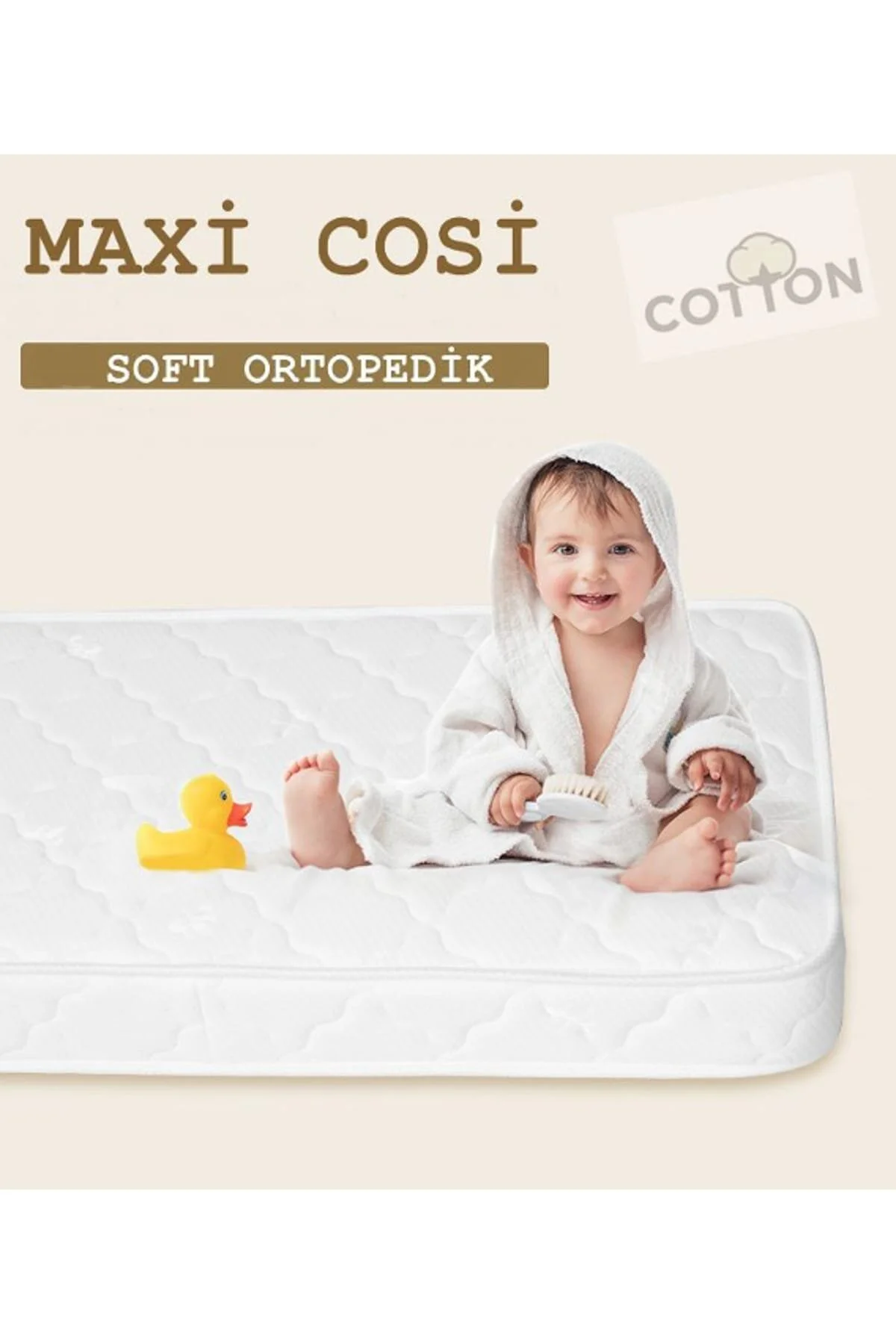 تشک سفید مردانه و زنانه فنری ارتوپدی 80x180 سانتی متری پنبه ای شیرین Maxi Cosi لوکس Maxi-Cosi