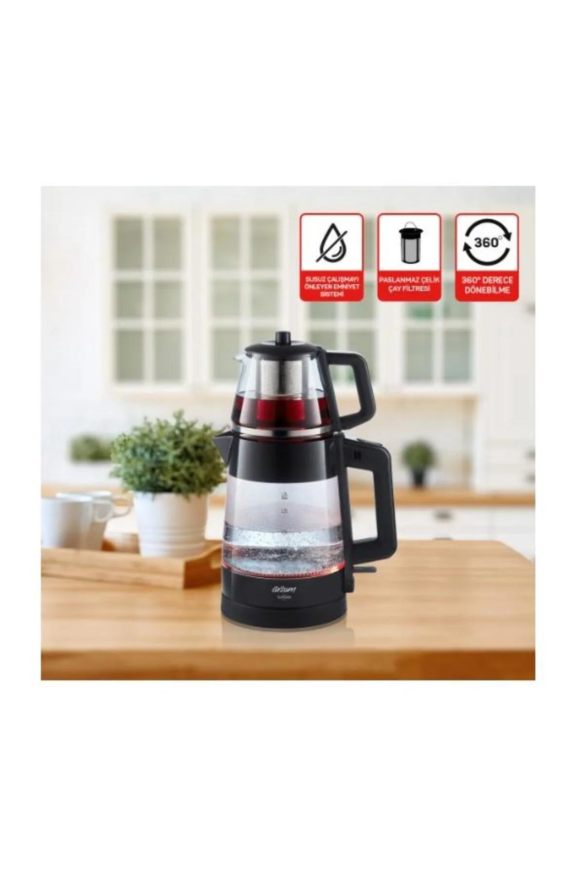 چای ساز TEAMOND TEA MACHINE BLACK AR3136 Arzum