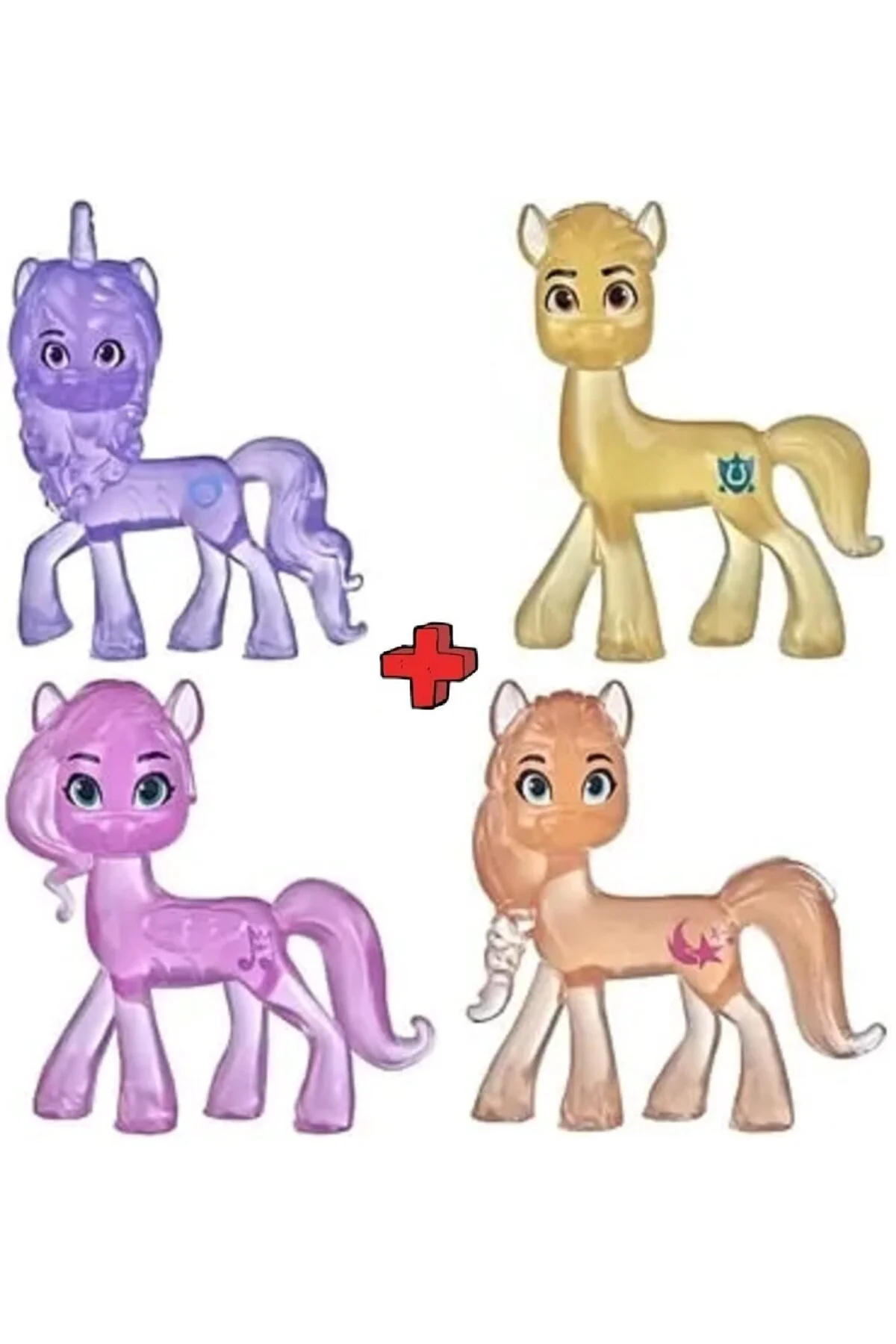 اسباب بازی های فیگور حیوانی 4 STET PONY LITTE MY PINCESS PLETALS SUNNY STARSCOUT IZZY MOONBOW HITCH TRAIRLBLAZER PINK MOR 44 Hasbro