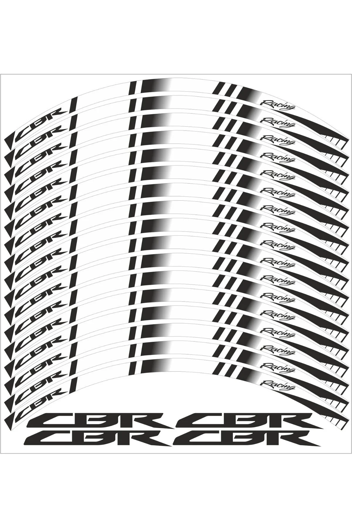 محافظ باک و برچسب HONDA CBR 125 250 600 1000 RIM STRIP WHITE سازگار PROMOT