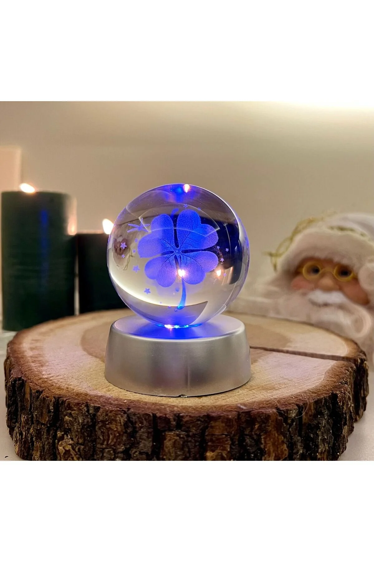 گوی برفی LUCK CLOVER LOVE SPHERE سه بعدی توپ کریستالی با تغییر رنگ از ترکیه nesever store
