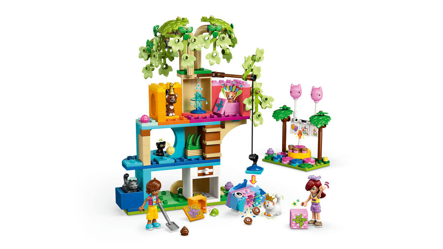 مجموعه ساختنی لگو LEGO فرندز Friends مدل 42666، جشن تولد گربه و خانه درختی، ۳۲۱ قطعه، حداقل سن ۶ سال