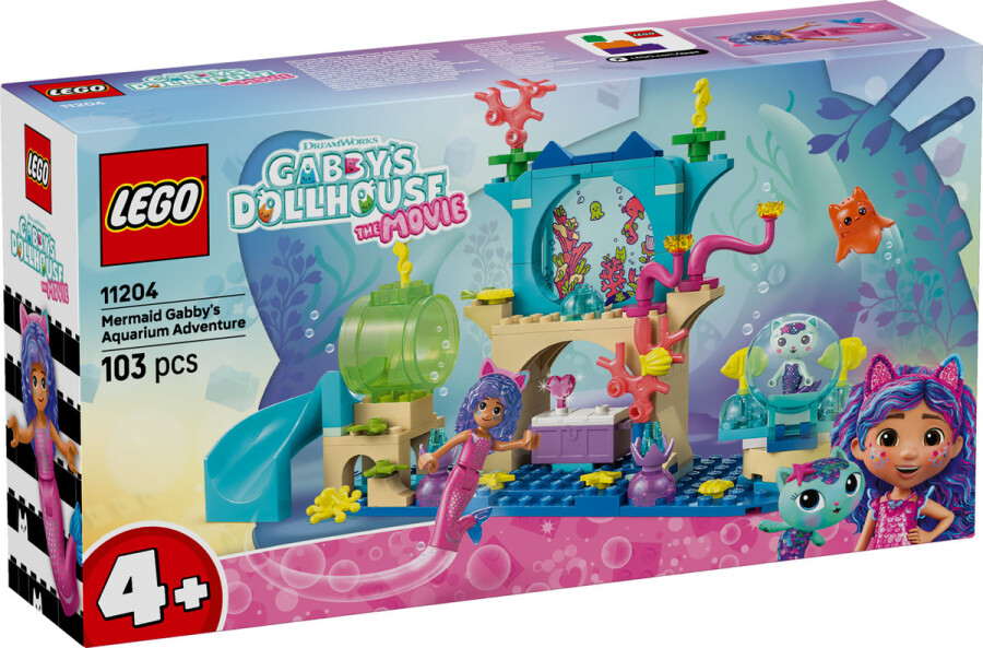 مجموعه ساختنی ماجراجویی آکواریوم گبی لگو LEGO Gabby's Dollhouse مدل 11204، ۱۰۳ قطعه، مناسب ۴ سال به بالا