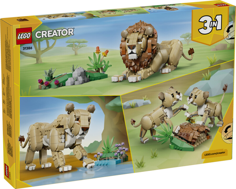 مجموعه ساختنی حیوانات وحشی لگو LEGO کریتور 3 در 1 مدل 31386، شیر باشکوه، ۸۳۹ قطعه
