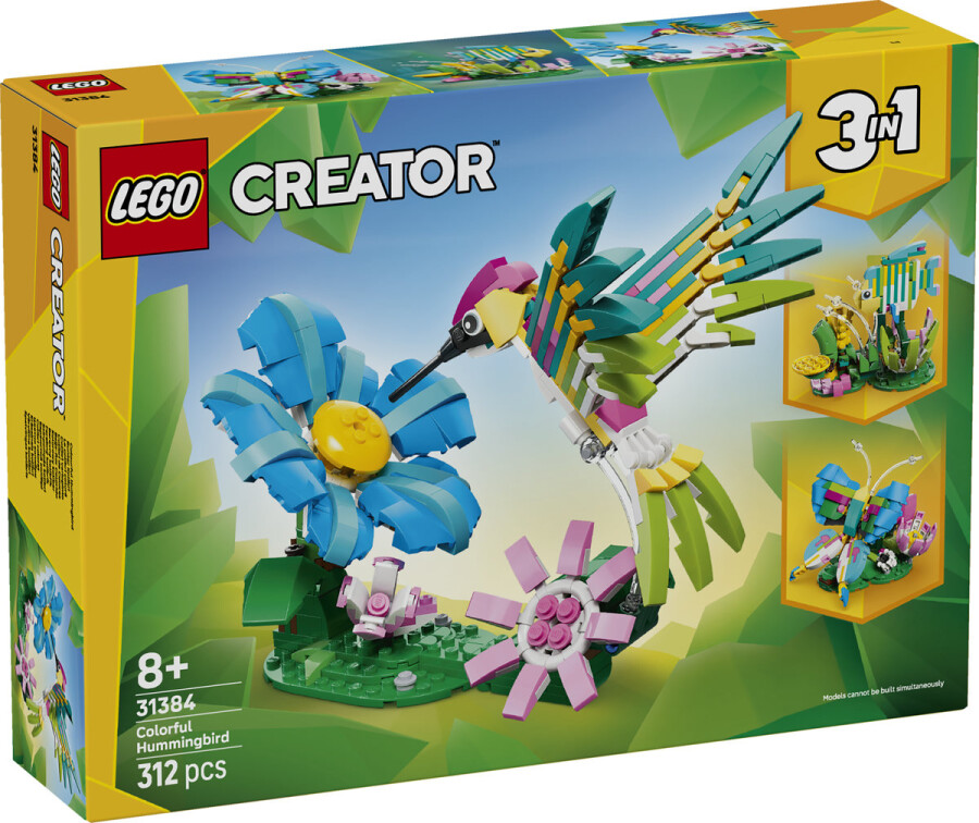 مجموعه ساختنی حیوانات وحشی لگو LEGO کریتور ۳ در ۱، مرغ مگس‌خوار رنگارنگ مدل 31384، ۳۱۲ قطعه