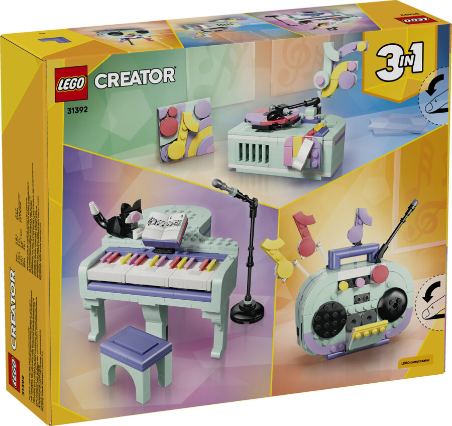 مجموعه ساختنی لگو LEGO کریتور ۳ در ۱ مدل 31392، پیانوی تزئینی گربه‌دار موسیقایی، ۴۸۵ قطعه، حداقل سن ۹ سال