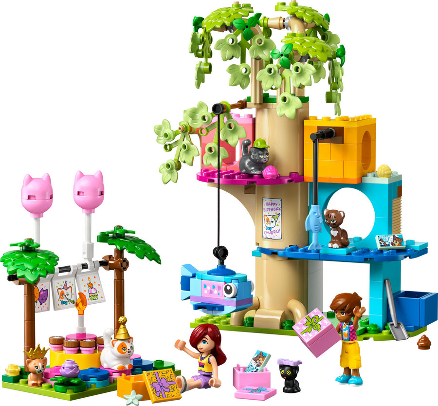 مجموعه ساختنی لگو LEGO فرندز Friends مدل 42666، جشن تولد گربه و خانه درختی، ۳۲۱ قطعه، حداقل سن ۶ سال