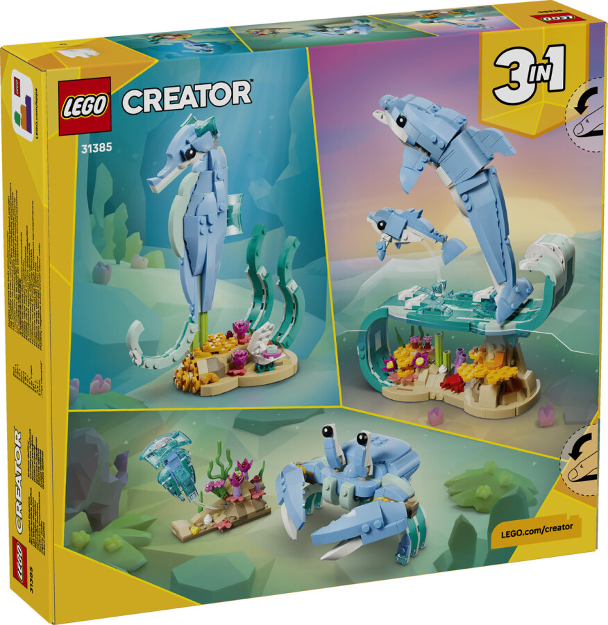 مجموعه ساختنی حیوانات دریایی لگو LEGO کریتور ۳ در ۱ مدل 31385، ۵۴۲ قطعه، حداقل سن ۹ سال