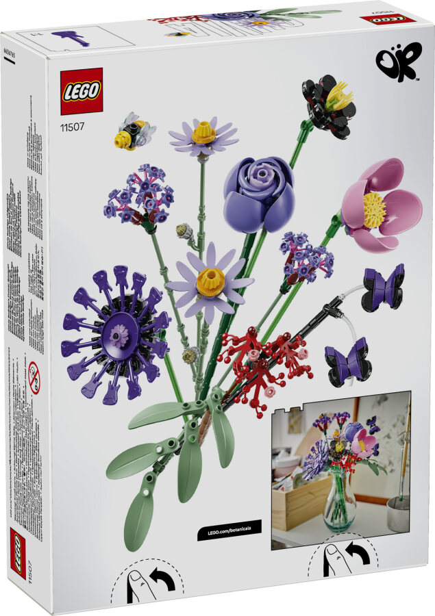 مجموعه ساختنی گل تزئینی لگو LEGO Botanicals اولیویا رودریگو، مدل 11507، ۴۰۰ قطعه، ۱۱ گل