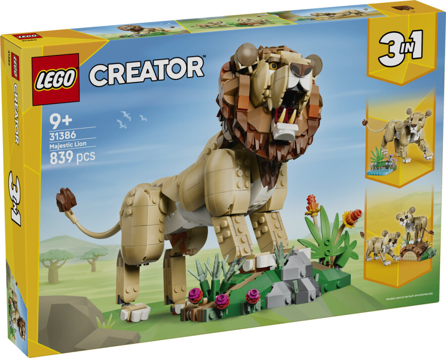 مجموعه ساختنی حیوانات وحشی لگو LEGO کریتور 3 در 1 مدل 31386، شیر باشکوه، ۸۳۹ قطعه