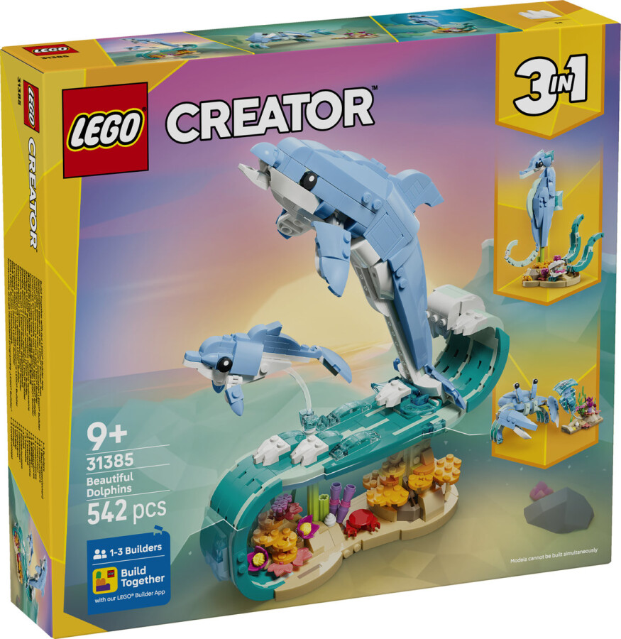 مجموعه ساختنی حیوانات دریایی لگو LEGO کریتور ۳ در ۱ مدل 31385، ۵۴۲ قطعه، حداقل سن ۹ سال