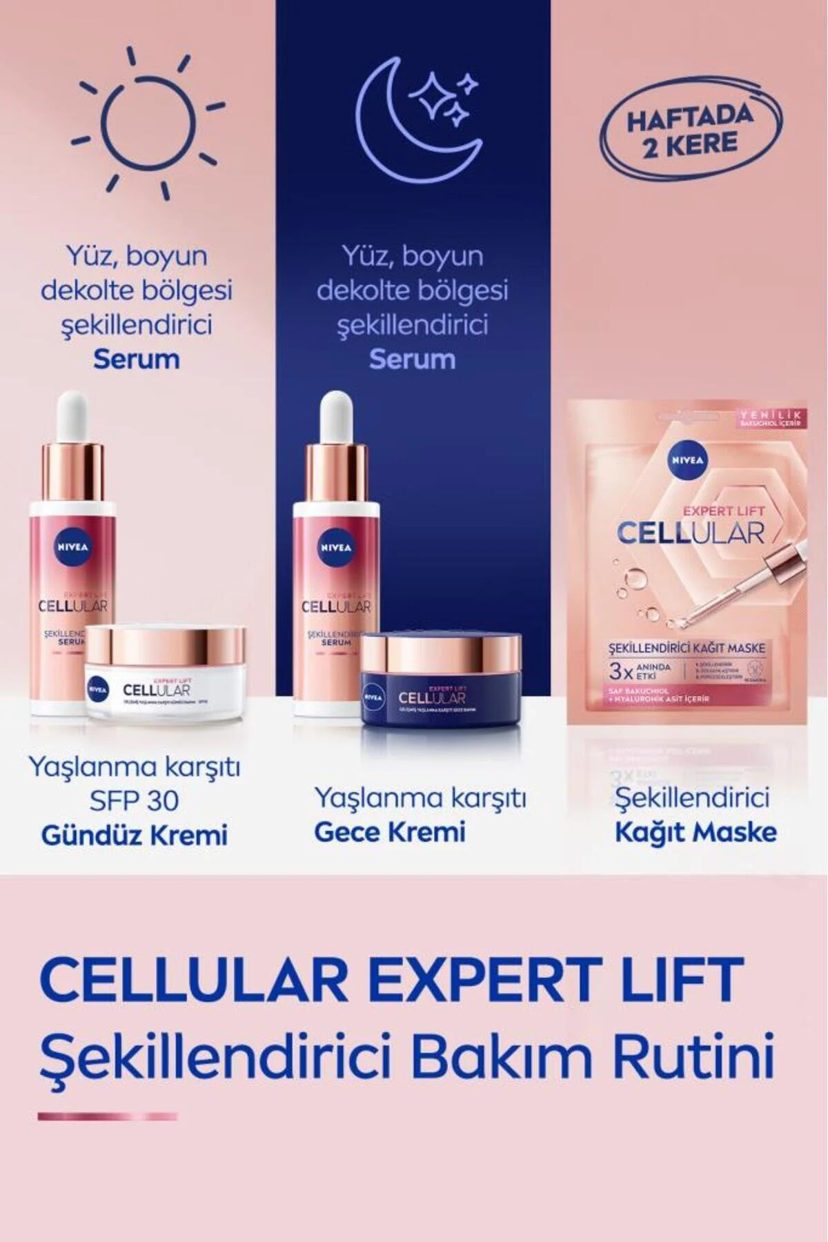 کرم شب صورت ضدپیری و مرطوب‌کننده نیوآ NIVEA Cellular Bakuchiol، ۵۰ میلی‌لیتر