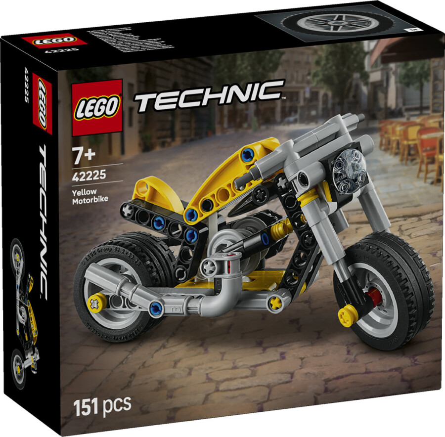 مجموعه ساختنی لگو LEGO تکنیک Technic موتورسیکلت زرد مدل 42225، ۱۵۱ قطعه، حداقل سن ۷ سال