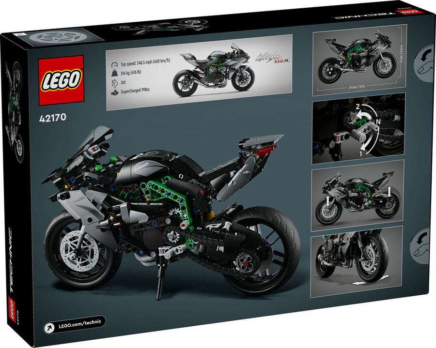 مجموعه ساختنی لگو LEGO تکنیک Technic موتورسیکلت کاوازاکی Kawasaki Ninja H2R مدل 42170، ۶۴۳ قطعه