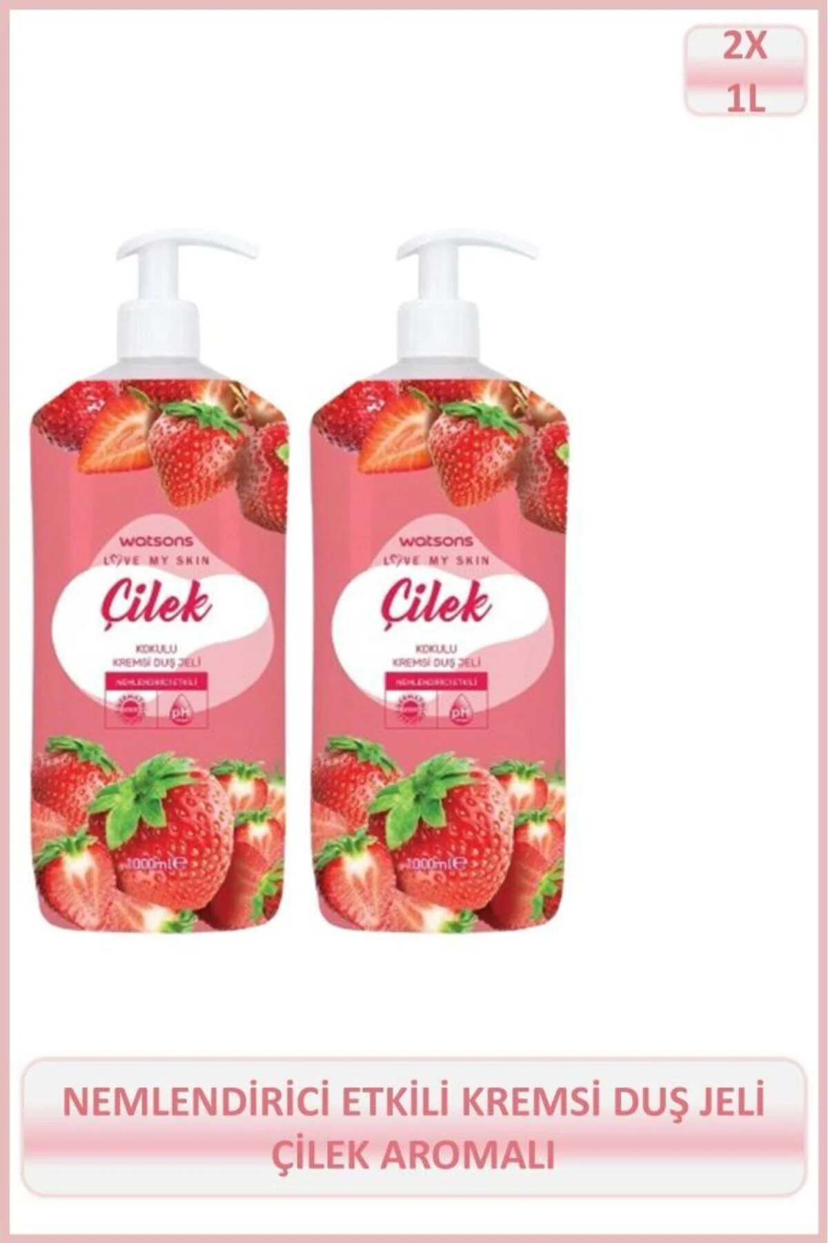 ژل دوش کرمی با رایحه توت‌فرنگی واتسونز Watsons، بسته ۲ عددی ۱ لیتری یونیسکس 1000 Ml