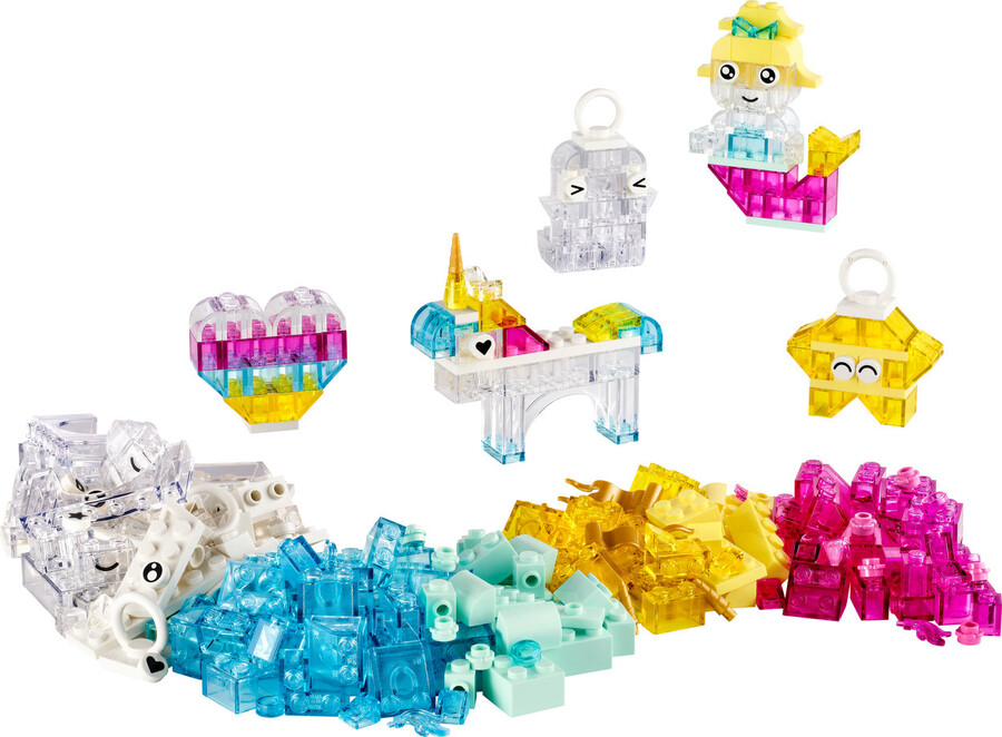 مجموعه ساختنی لگو LEGO کلاسیک Classic جعبه شفاف جادویی مدل 11040، ۳۴۰ قطعه