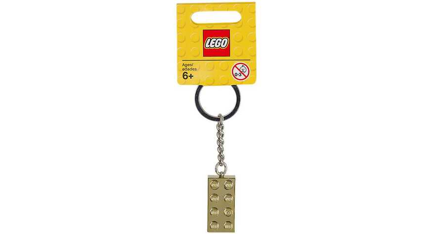 جاکلیدی آجری طلایی لگو LEGO آیکونیک مدل 850808، طرح 2x4 و حداقل سن ۶ سال