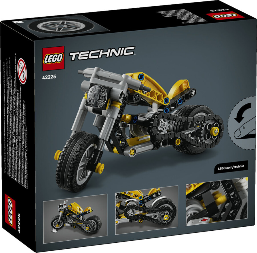 مجموعه ساختنی لگو LEGO تکنیک Technic موتورسیکلت زرد مدل 42225، ۱۵۱ قطعه، حداقل سن ۷ سال