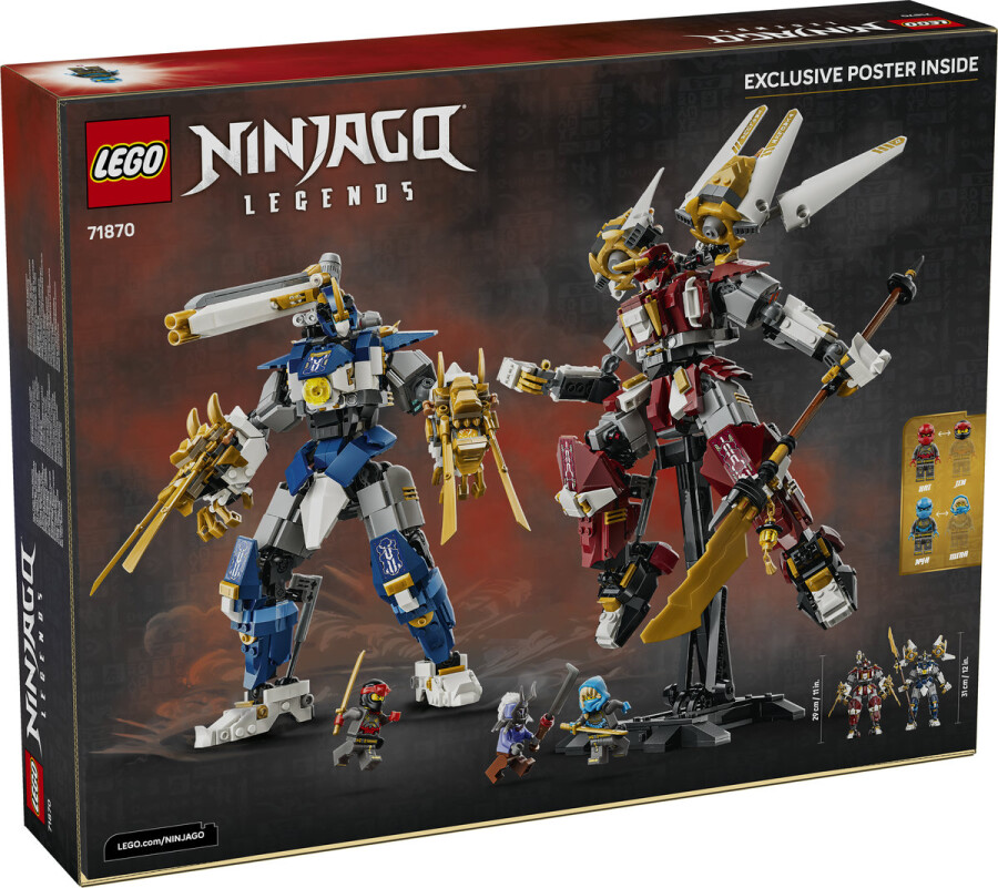 مجموعه ساختنی ربات‌های تایتان دوقلو نینجاگو NINJAGO، لگو LEGO مدل 71870، ۱۷۰۷ قطعه، حداقل سن ۱۲ سال