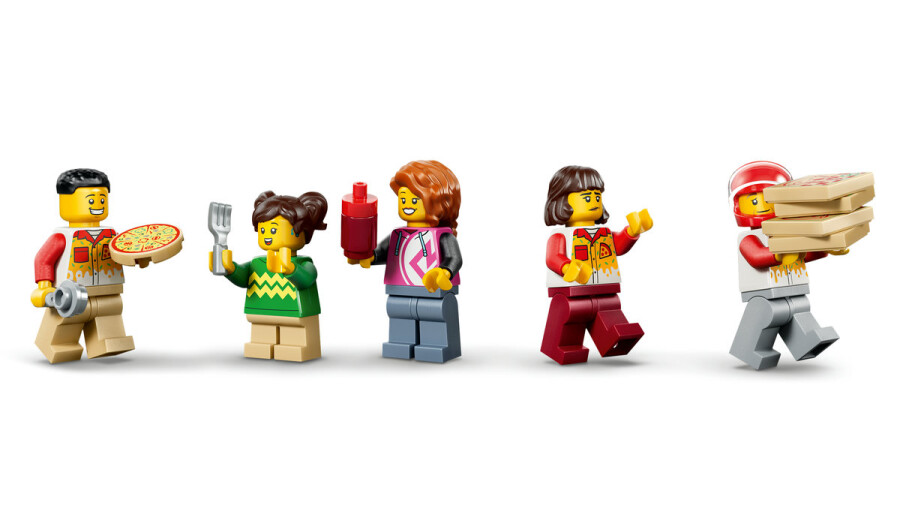 مجموعه ساختنی پیتزافروشی و وسایل نقلیه توزیع پیتزا، لگو LEGO سیتی مدل 60496، ۴۹۴ قطعه، حداقل سن ۶ سال