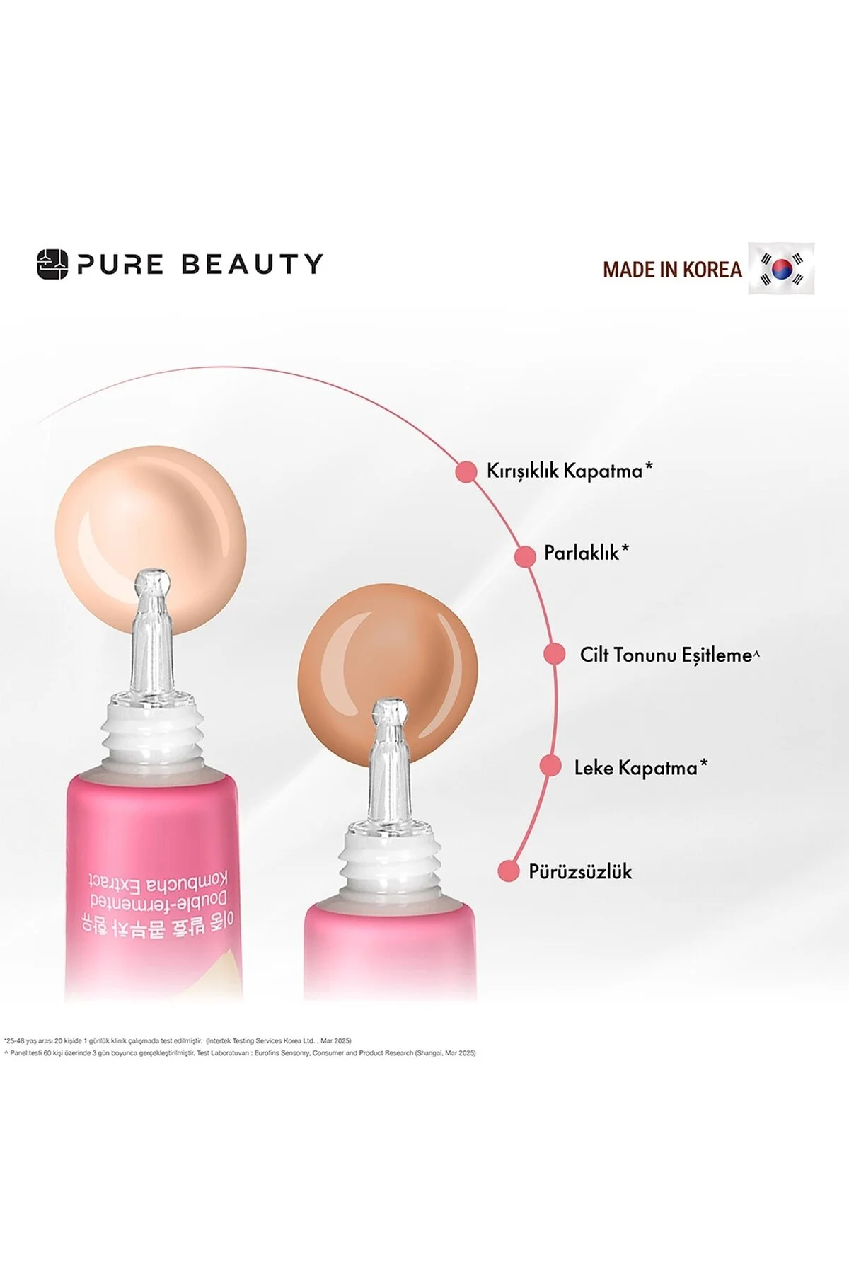 کرم سی‌سی پیور بیوتی PURE BEAUTY SPF50 PA++++ آیوری (بژ)، ۳۰ میلی‌لیتر، بسته ۲ عددی