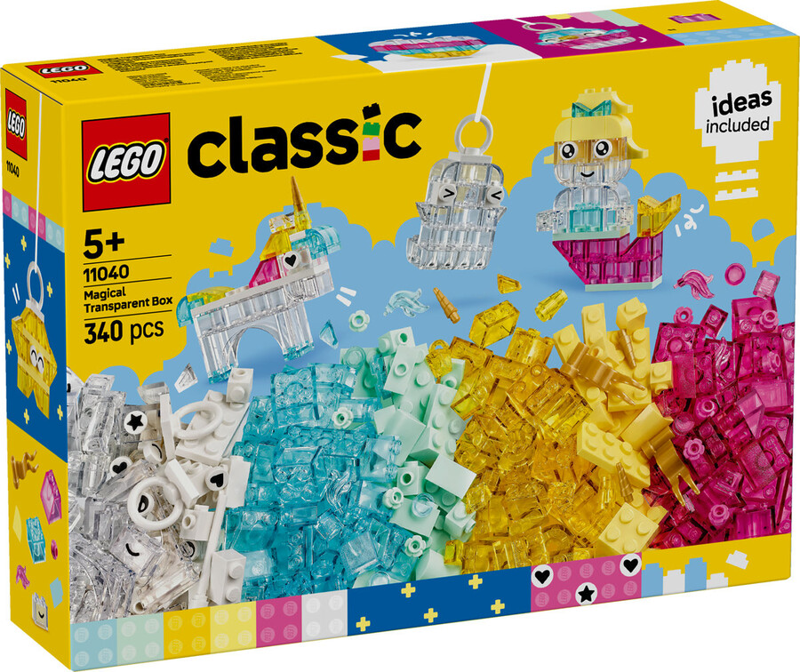 مجموعه ساختنی لگو LEGO کلاسیک Classic جعبه شفاف جادویی مدل 11040، ۳۴۰ قطعه