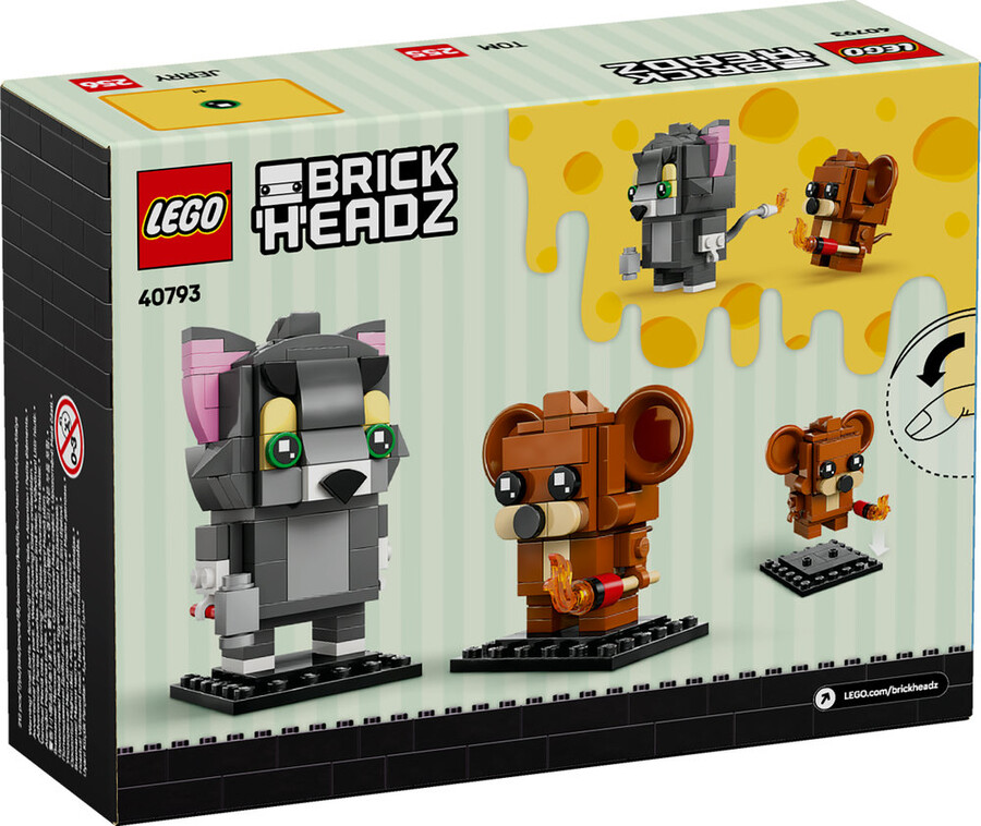 مجموعه ساختنی لگو LEGO BrickHeadz تام و جری مدل 40793، ۲۱۲ قطعه، حداقل ۱۰ سال