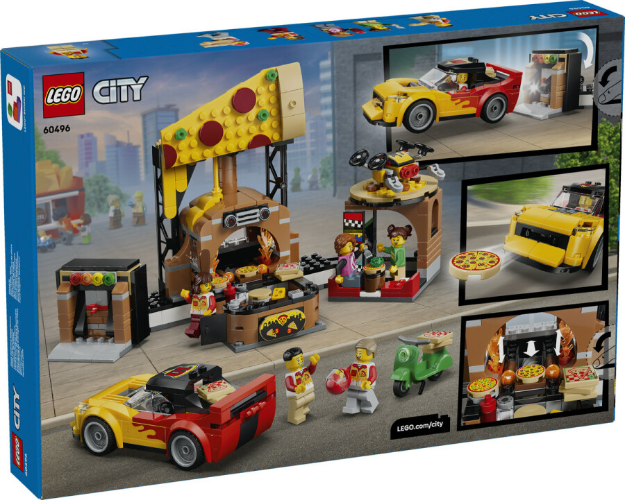 مجموعه ساختنی پیتزافروشی و وسایل نقلیه توزیع پیتزا، لگو LEGO سیتی مدل 60496، ۴۹۴ قطعه، حداقل سن ۶ سال