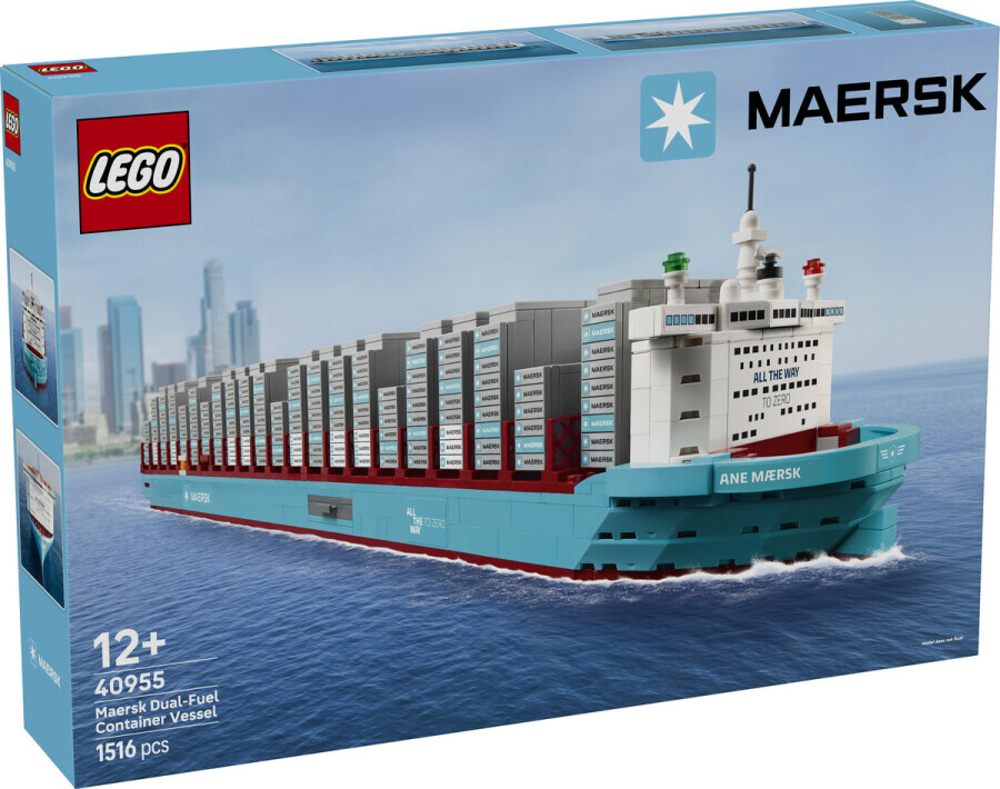 مجموعه ساختنی و نمایشی کشتی کانتینری دوگانه‌سوز مرسک لگو LEGO آیکونیک Iconic مدل 40955، ۱۵۱۶ قطعه، حداقل سن ۱۲ سال