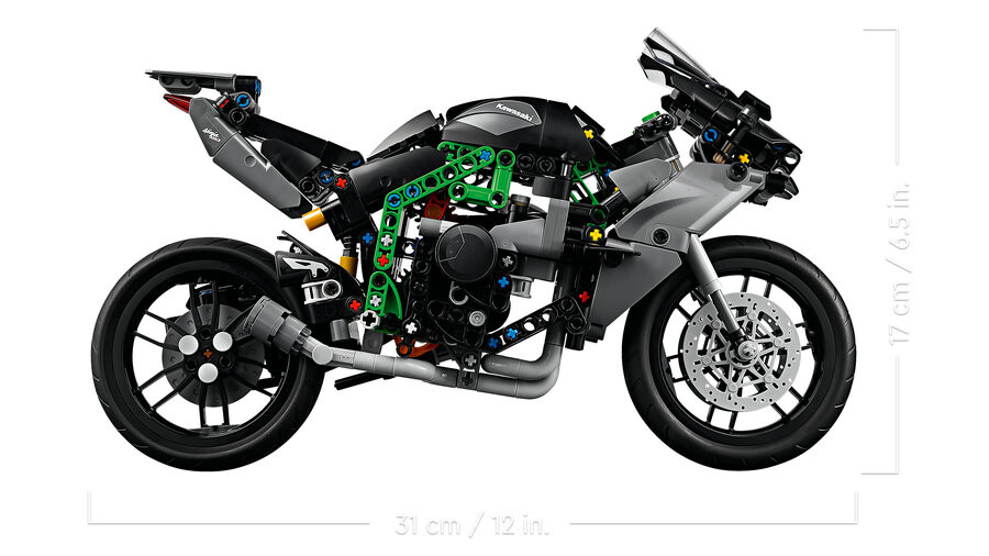 مجموعه ساختنی لگو LEGO تکنیک Technic موتورسیکلت کاوازاکی Kawasaki Ninja H2R مدل 42170، ۶۴۳ قطعه