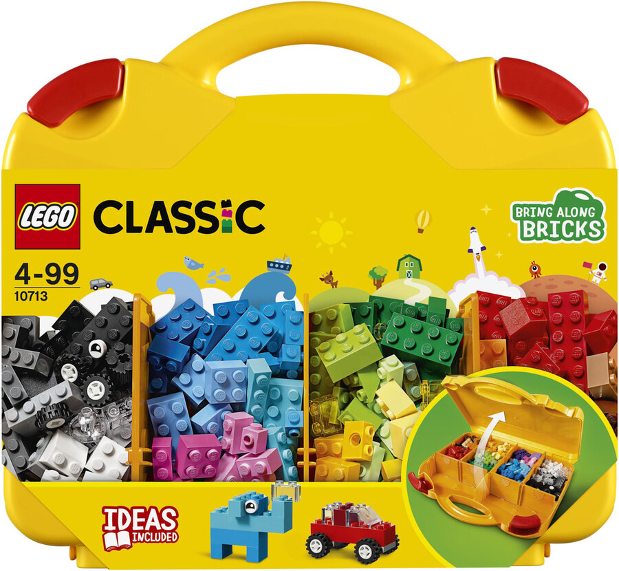 مجموعه ساختنی لگو LEGO کلاسیک مدل 10713، ۲۱۳ قطعه، کیف زرد با محفظه‌های تفکیک