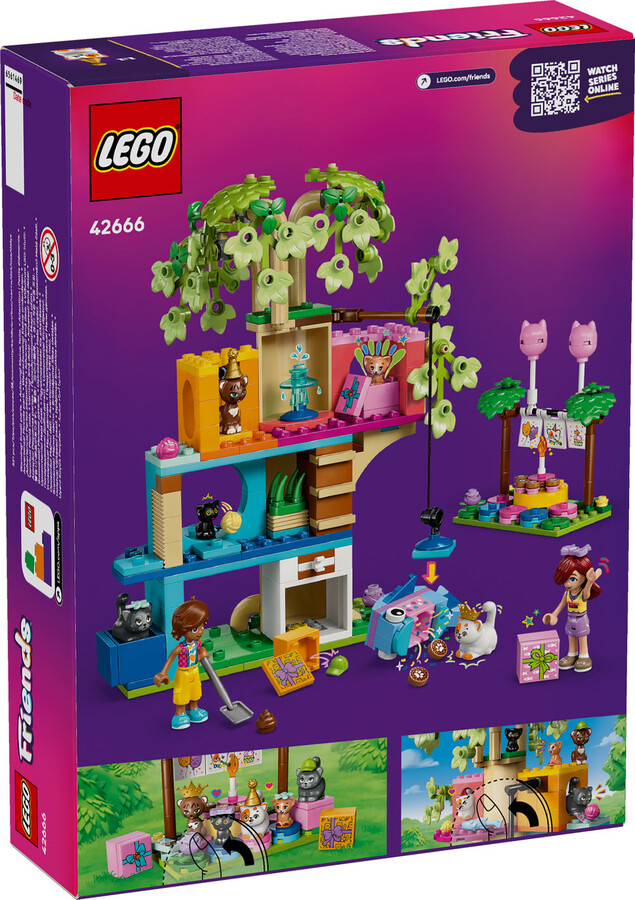 مجموعه ساختنی لگو LEGO فرندز Friends مدل 42666، جشن تولد گربه و خانه درختی، ۳۲۱ قطعه، حداقل سن ۶ سال