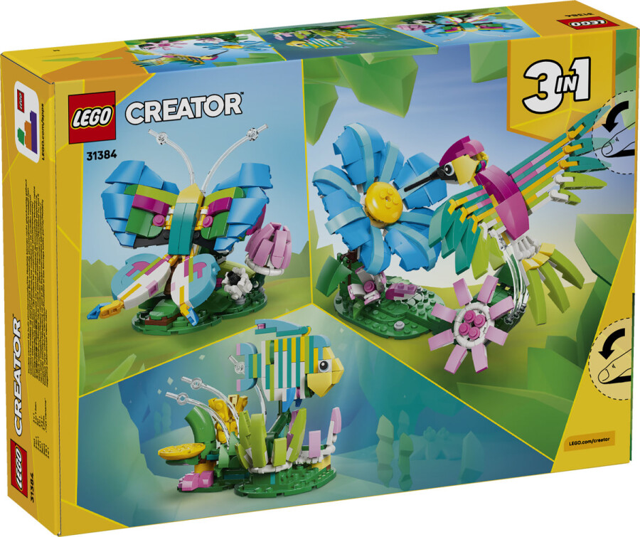 مجموعه ساختنی حیوانات وحشی لگو LEGO کریتور ۳ در ۱، مرغ مگس‌خوار رنگارنگ مدل 31384، ۳۱۲ قطعه